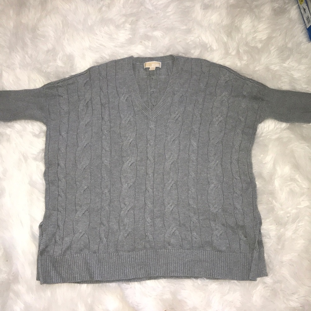 Cable knit poncho sweater